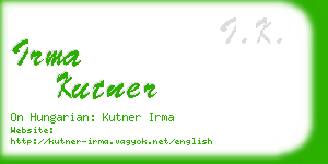 irma kutner business card